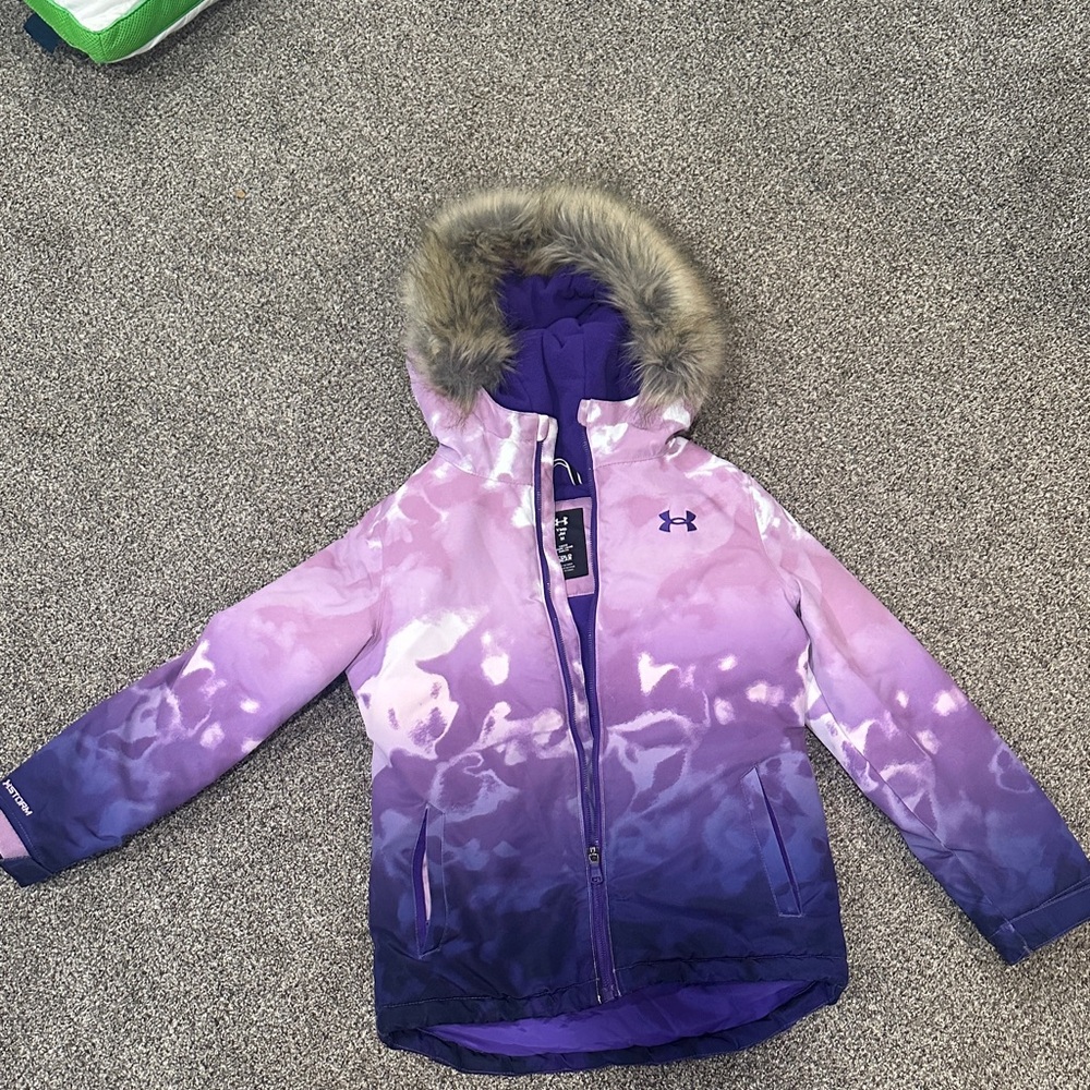 Under Armour Purple Gradient Jacket with Fur Hood
